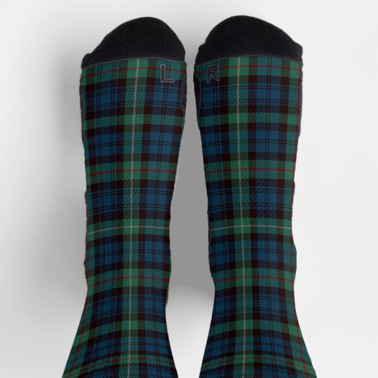 Classic Black Watch Tartan Socks, Traditional Scot ソックス (上部)