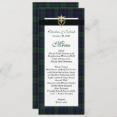 Classic Black Watch Tartan Wedding Menu 招待状 (正面/裏面)