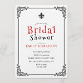 Classic Black White Bridal Shower Invite 招待状 (正面)