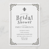 Classic Black White Bridal Shower Invite 招待状 (正面)