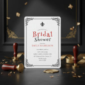 Classic Black White Bridal Shower Invite 招待状