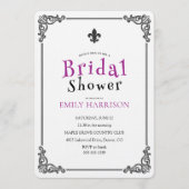 Classic Black White Bridal Shower Invite 招待状 (正面)