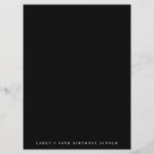 Classic Black White Calligraphy Birthday メニュー (裏面)