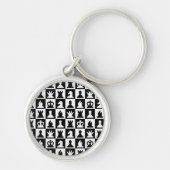 Classic Black & White Chessboard Pattern キーホルダー (正面)