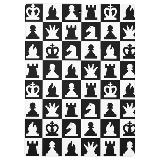 Classic Black & White Chessboard Pattern クリップボード (裏面)