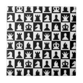 Classic Black & White Chessboard Pattern タイル (正面)