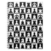 Classic Black & White Chessboard Pattern ノートブック (正面)
