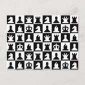 Classic Black & White Chessboard Pattern ポストカード (正面)