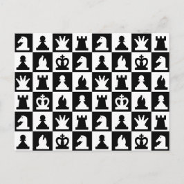 Classic Black & White Chessboard Pattern ポストカード