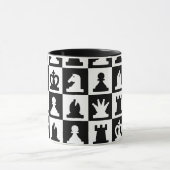 Classic Black & White Chessboard Pattern マグカップ (中央)