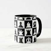 Classic Black & White Chessboard Pattern マグカップ (正面右)
