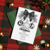Classic Black White Christmas Party Invite 招待状