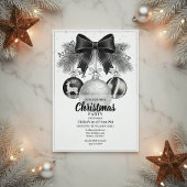 Classic Black White Christmas Party Invite 招待状
