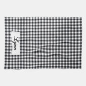 Classic Black & White Gingham | Personalized Name キッチンタオル (横)
