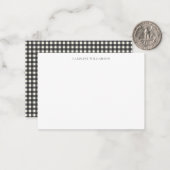 Classic Black White Gingham Plaid Bridal Shower ノートカード (正面/裏面インサイチュ)