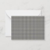 Classic Black White Gingham Plaid Bridal Shower ノートカード (裏面)