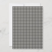 Classic Black White Gingham Plaid Couples Shower 招待状 (裏面)