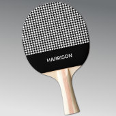 Classic Black & White Houndstooth Ping Pong Paddle 卓球ラケット