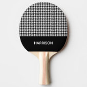 Classic Black & White Houndstooth Ping Pong Paddle 卓球ラケット (正面)