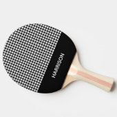 Classic Black & White Houndstooth Ping Pong Paddle 卓球ラケット (横)