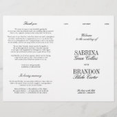 Classic Black & White Modern Wedding Program (正面)