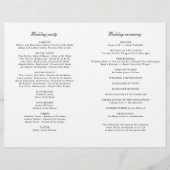 Classic Black & White Modern Wedding Program (裏面)