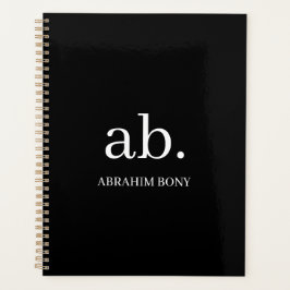 Classic Black & White Monogram Design プランナー手帳