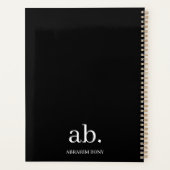 Classic Black & White Monogram Design プランナー手帳 (裏面)