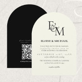 Classic Black & White Monogram Minimalist Wedding 招待状