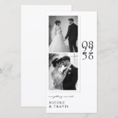 Classic Black & White Photo Bookmark Save the Date セーブザデート (正面/裏面)