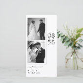 Classic Black & White Photo Bookmark Save the Date セーブザデート (スタンド正面)