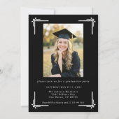 Classic Black White Photo Graduation 招待状 (裏面)