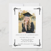 Classic Black White Photo Graduation 招待状 (裏面)