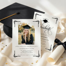 Classic Black White Photo Graduation