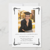 Classic Black White Photo Graduation 招待状 (裏面)