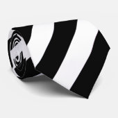  Classic Black White Pinstripe ネクタイ (ロール)