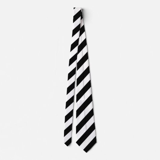  Classic Black White Pinstripe ネクタイ (裏面)
