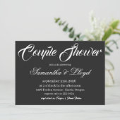 Classic Black & White Script Couples Bridal Shower 招待状 (スタンド正面)