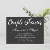 Classic Black & White Script Couples Bridal Shower 招待状 (スタンド正面)