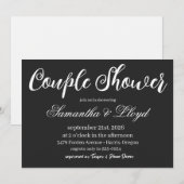 Classic Black & White Script Couples Bridal Shower 招待状 (正面/裏面)