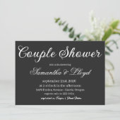 Classic Black & White Script Couples Bridal Shower 招待状 (スタンド正面)