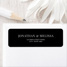 Classic Black & White Typography Wedding Address ラベル