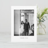 Classic Black & White Wedding Photo Thank You Card サンキューカード (スタンド正面)
