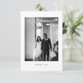 Classic Black & White Wedding Photo Thank You Card サンキューカード (スタンド正面)