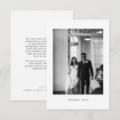 Classic Black & White Wedding Photo Thank You Card サンキューカード (正面/裏面)