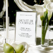 Classic Black White Wedding Signature Drinks Sign