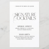 Classic Black White Wedding Signature Drinks Sign (正面)