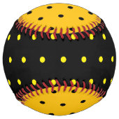 Classic Black with Bright Yellow Dot Pattern ソフトボール (裏面)