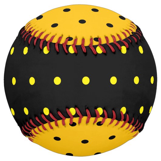 Classic Black with Bright Yellow Dot Pattern ソフトボール (裏面)