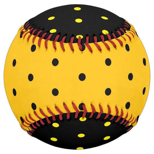 Classic Black with Bright Yellow Dot Pattern ソフトボール (正面)
